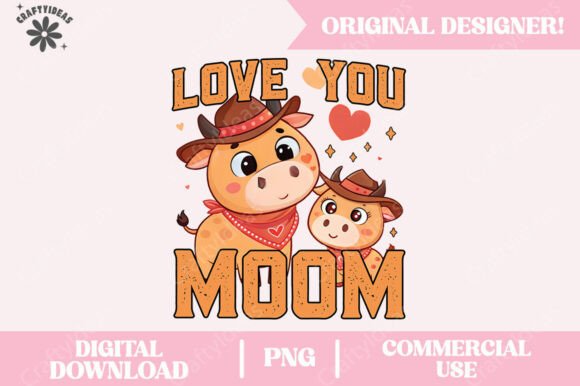 Funny Mama Shirt, Love You Moom Png: A Lighthearted Embroidery Design for Mother’s Day