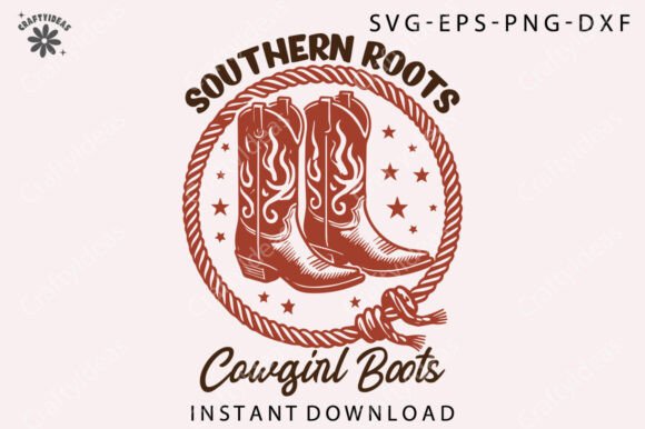 Southern Roots Cowgirl Boots Png: A Bold, Timeless Embroidery Design